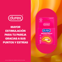 PRESERVATIVO DUREX MAXIMO PLACER 3 UNIDADES