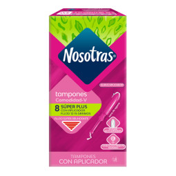 TAMPON NOSOTRAS SUPER PLUS CON APLICADOR 8 UNIDADES
