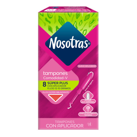TAMPON NOSOTRAS SUPER PLUS CON APLICADOR 8 UNIDADES