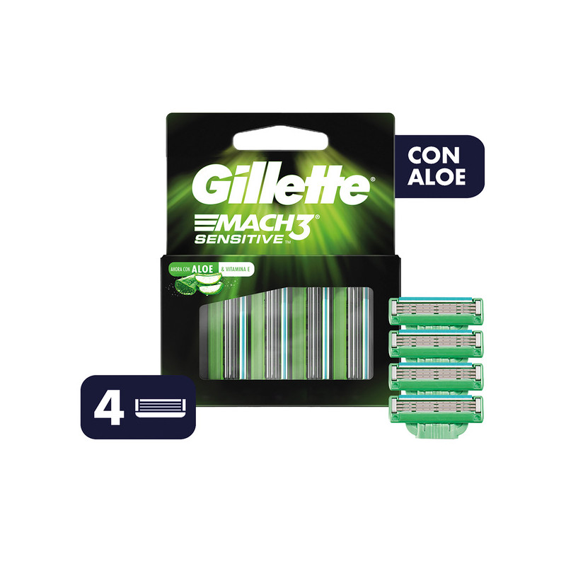 GILLETTE MACH3 SENSITIVE REPUESTO 4 UNIDADES