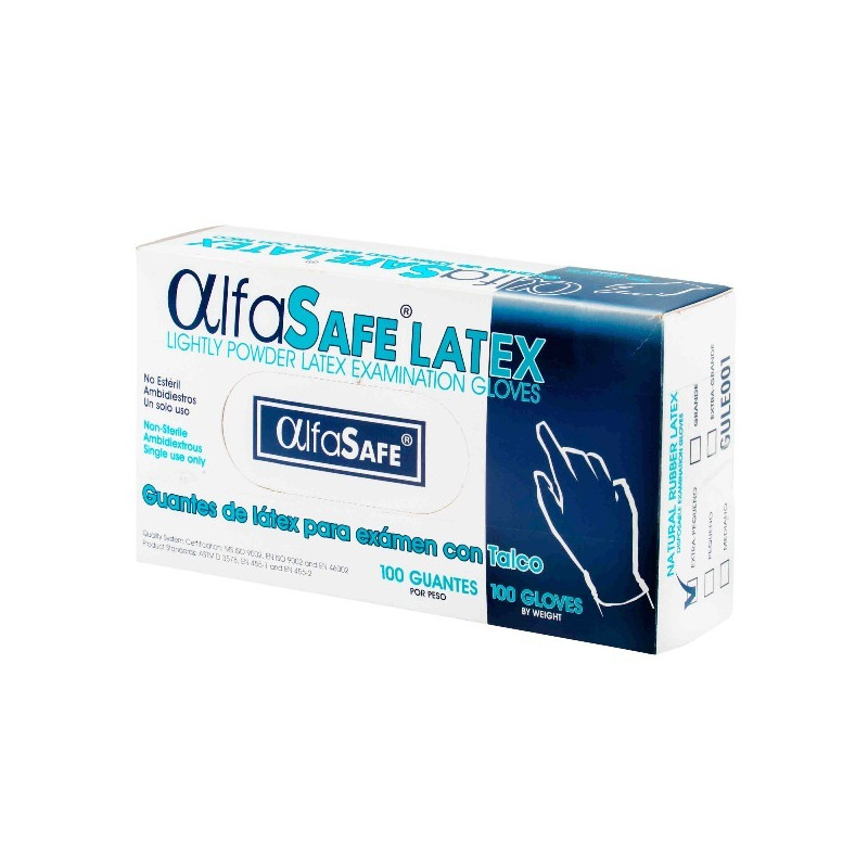 GUANTE CIRUGIA TALLA XS 100 UNIDADES ALFASAFE