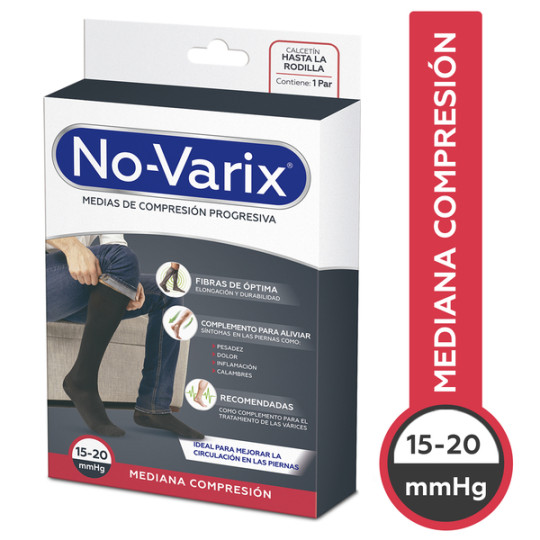 NOVARIX MEDIAS DE COMPRESION 15-20MMHG HOMBRE TALLA M COLOR NEGRO