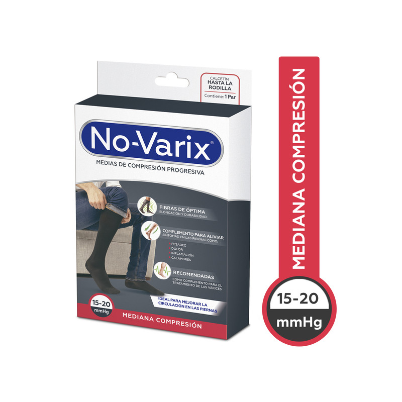 NOVARIX MEDIAS DE COMPRESION 15-20MMHG HOMBRE TALLA M COLOR NEGRO
