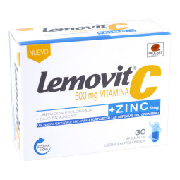 LEMOVIT C + ZINC PLUS 500MG 30 CAPSULAS DE LIBERACION PROLONGADA