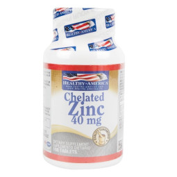 CHELATED ZINC 40 MG 100 TABLETAS HEALTHY AMERICA