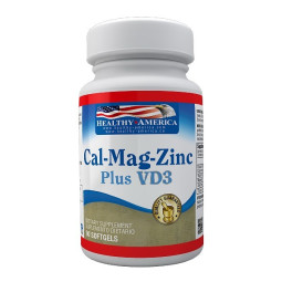CAL MAG ZINC PLUS VD3 90 CAPSULAS BLANDAS HEALTHY AMERICA