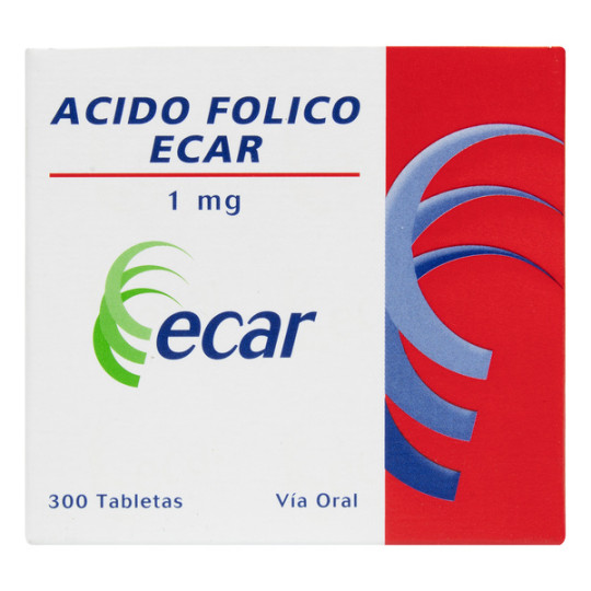 ACIDO FOLICO 1 MG 300 TABLETAS ECAR