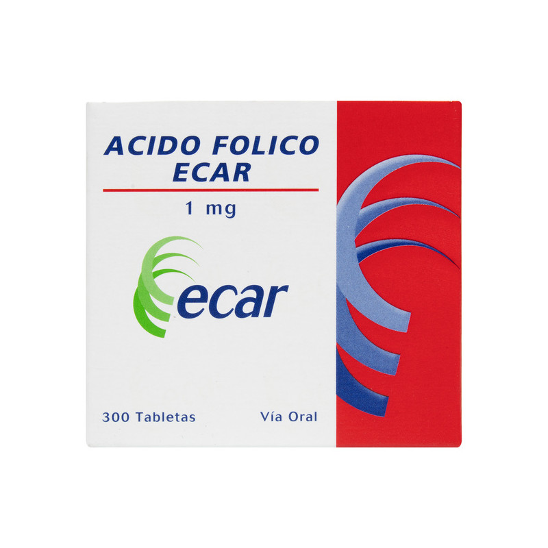 ACIDO FOLICO 1 MG 300 TABLETAS ECAR