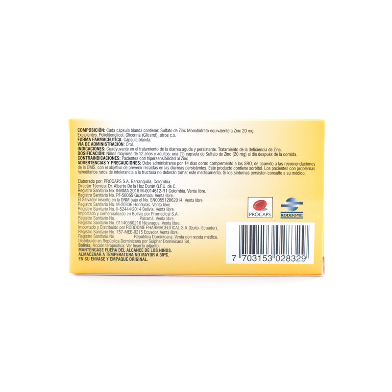FORTZINK 20 MG 20 CAPSULAS BLANDAS