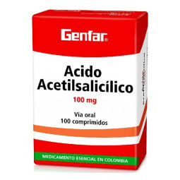 ACIDO ACETILSALICILICO 100 MG 100 COMPRIMIDOS GENFAR