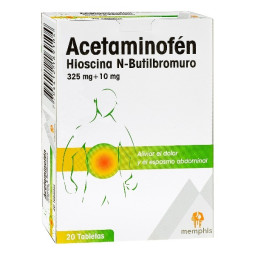 ACETAMINOFEN HIOSCINA 325/5 MG 20 TABLETAS MEMPHIS