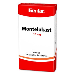 MONTELUKAST 10 MG 30 TABLETAS RECUBIERTAS GENFAR
