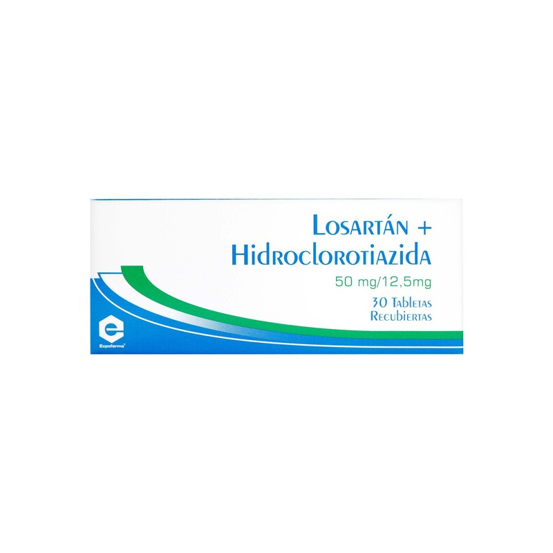 LOSARTAN POTASICO HIDROCLOROTIAZIDA 50/12.5MG 30 TABLETAS EXPOFARMA