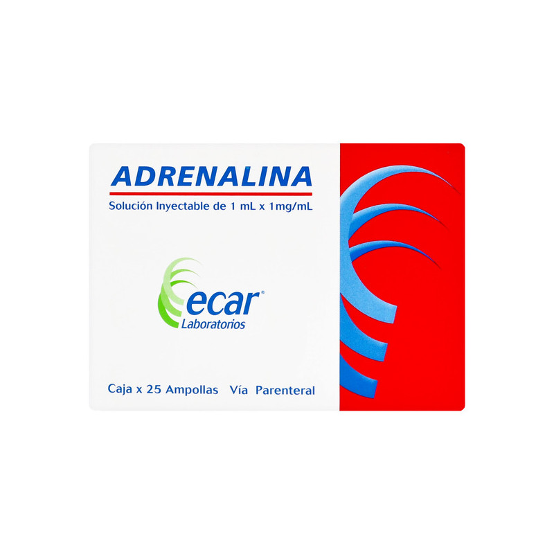 ADRENALINA 1MG/1ML 25 AMPOLLAS