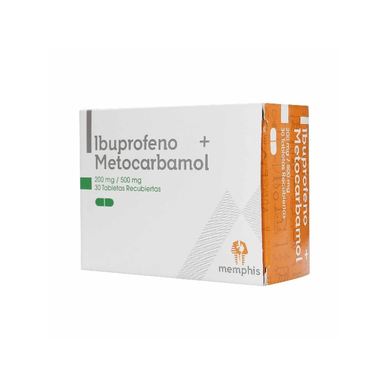 IBUPROFENO METOCARBAMOL 200/500MG 30 TABLETAS MEMPHIS