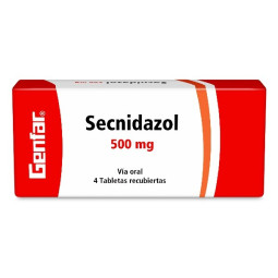 SECNIDAZOL 500 MG 4 TABLETAS RECUBIERTAS GENFAR