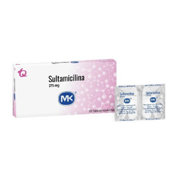 SULTAMICILINA 375 MG 10 TABLETAS RECUBIERTAS MK