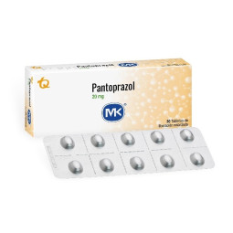 PANTOPRAZOL 20 MG 30 TABLETAS DE LIBERACION RETARADADA  MK