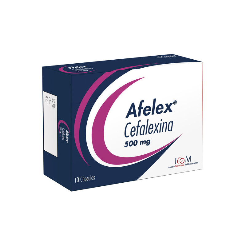 AFELEX 500 MG 10 CAPSULAS