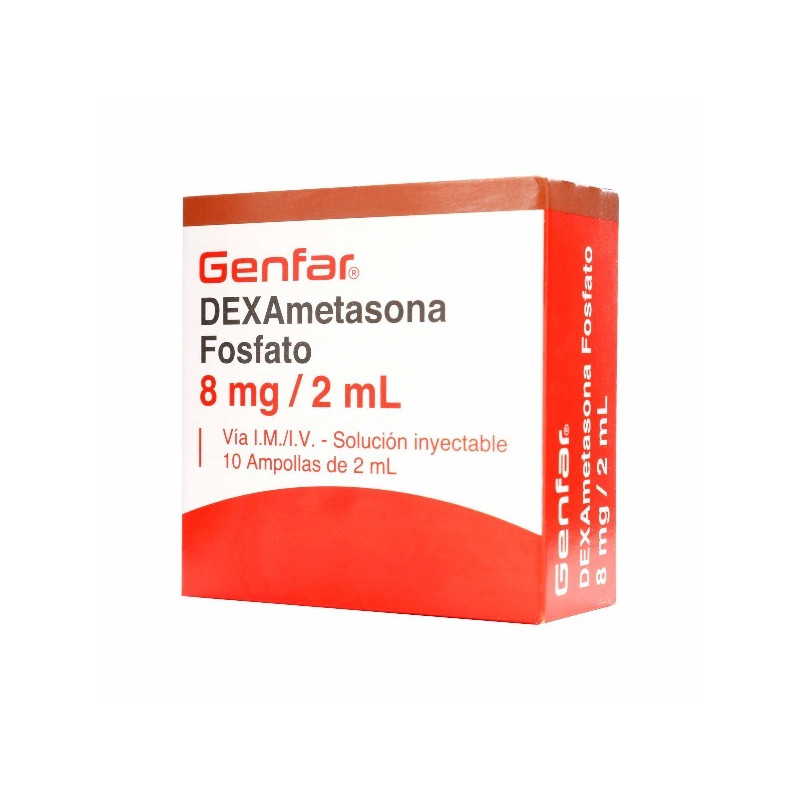 DEXAMETASONA 8MG/2ML 10 AMPOLLAS GENFAR