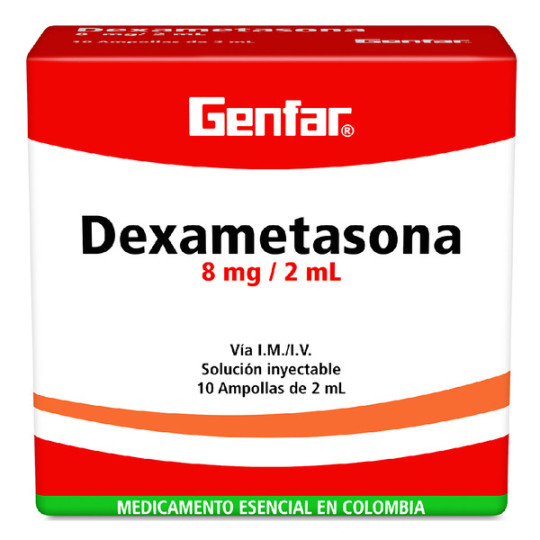 DEXAMETASONA 8MG/2ML 10 AMPOLLAS GENFAR