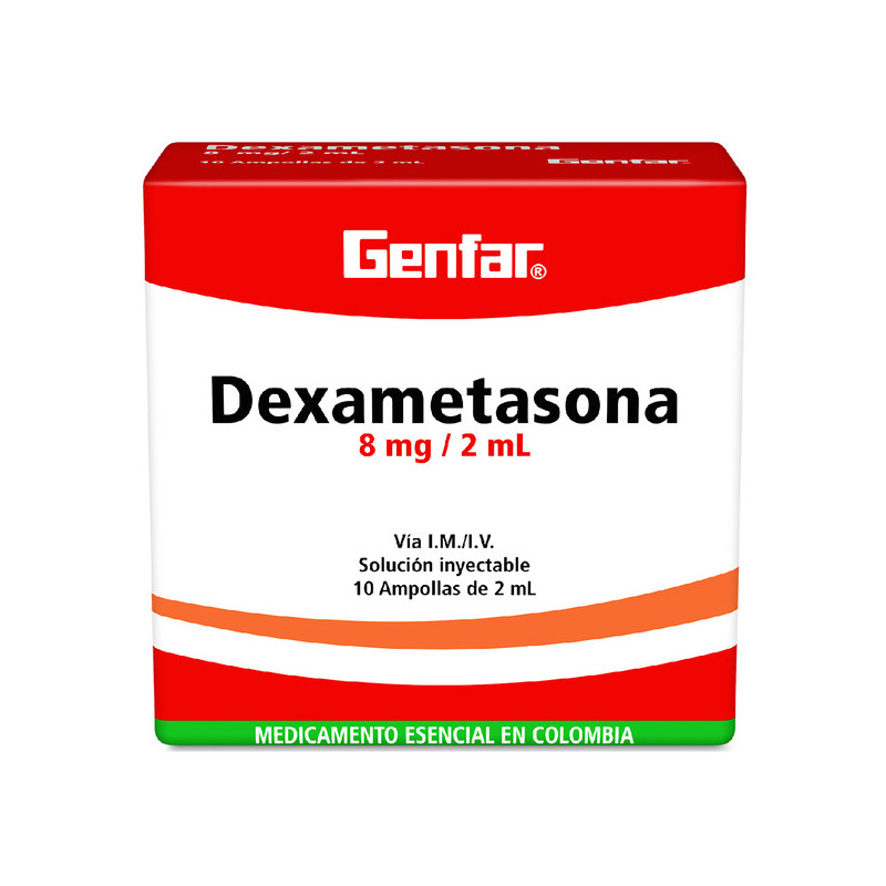 DEXAMETASONA 8MG/2ML 10 AMPOLLAS GENFAR