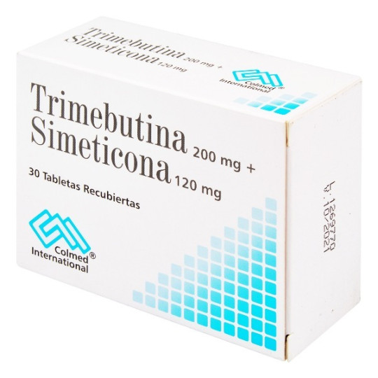 TRIMEBUTINA SIMETICONA 200/120MG 30 TABLETAS RECUBIERTAS COLMED