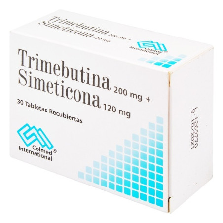 TRIMEBUTINA SIMETICONA 200/120MG 30 TABLETAS RECUBIERTAS COLMED