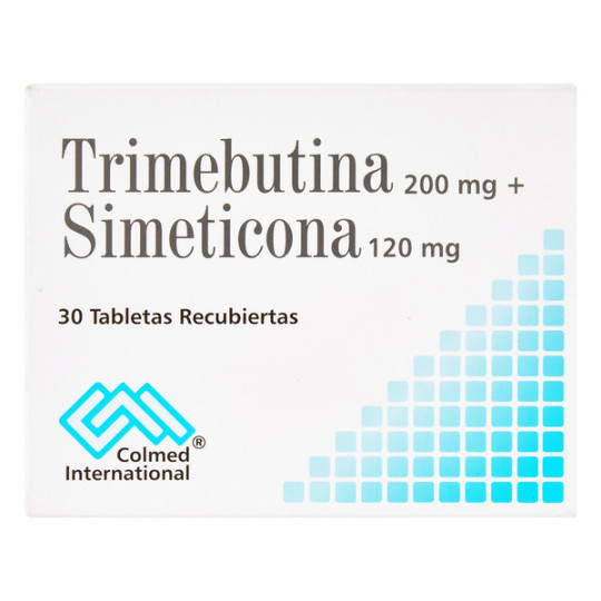 TRIMEBUTINA SIMETICONA 200/120MG 30 TABLETAS RECUBIERTAS COLMED