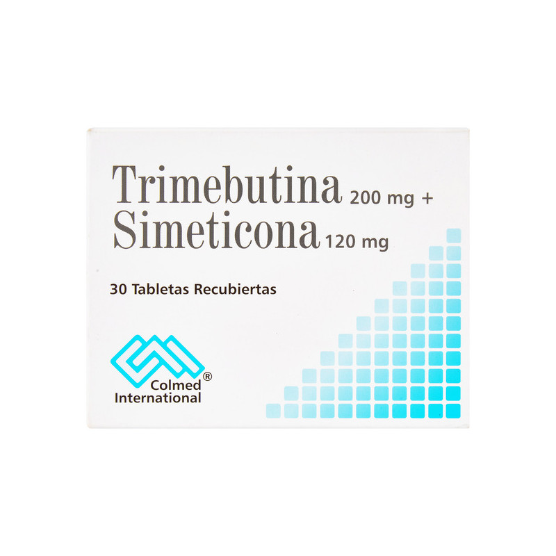 TRIMEBUTINA SIMETICONA 200/120MG 30 TABLETAS RECUBIERTAS COLMED