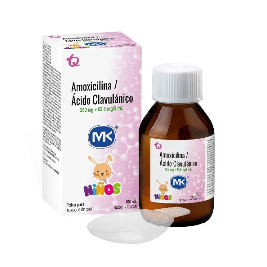 AMOXICILINA ACIDO CLAVULANICO 250/62.5MG SUSPENSION ORAL 100 ML NIÑOS MK