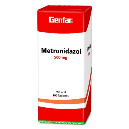 METRONIDAZOL 500 MG 100 TABLETAS GENFAR
