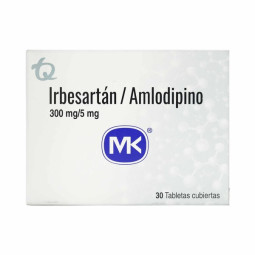 IRBESARTAN AMLODIPINO 300/5MG 30 TABLETAS RECUBIERTAS MK