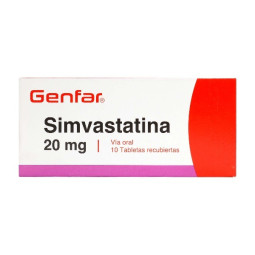 SIMVASTATINA 20 MG 10 TABLETAS RECUBIERTAS GENFAR
