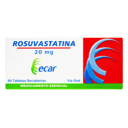 ROSUVASTATINA 20 MG 30 TABLETAS RECUBIERTAS ECAR