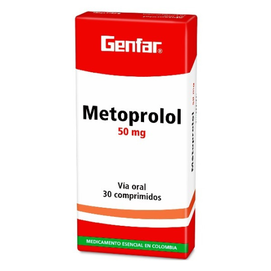 METOPROLOL 50 MG 30 COMPRIMIDOS GENFAR