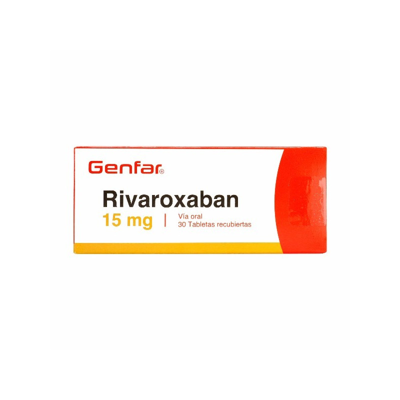 RIVAROXABAN 15 MG 30 TABLETAS RECUBIERTAS GENFAR