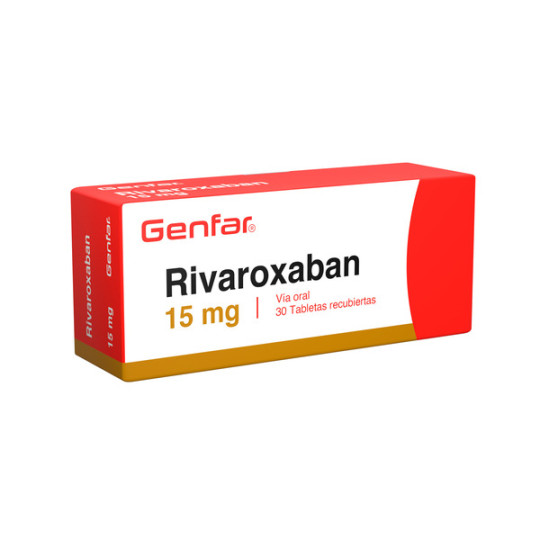 RIVAROXABAN 15 MG 30 TABLETAS RECUBIERTAS GENFAR
