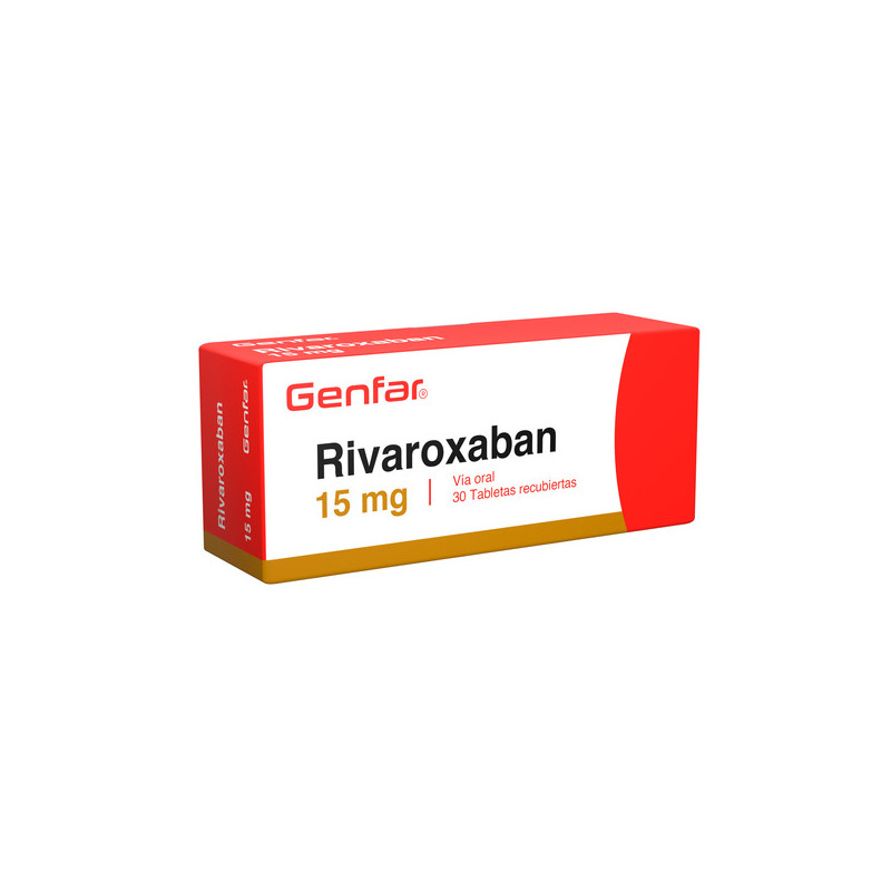 RIVAROXABAN 15 MG 30 TABLETAS RECUBIERTAS GENFAR