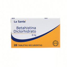 BETAHISTINA 8 MG 20 TABLETAS RECUBIERTAS LA SANTE