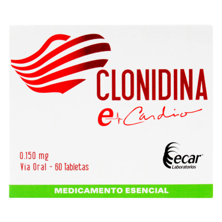 CLONIDINA 0.150 MG 60 TABLETAS ECAR