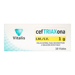 CEFTRIAXONA 1 G 10 AMPOLLAS VITALIS