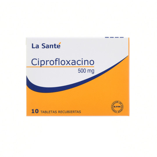 CIPROFLOXACINO 500 MG 10 TABLETAS RECUBIERTAS LA SANTE