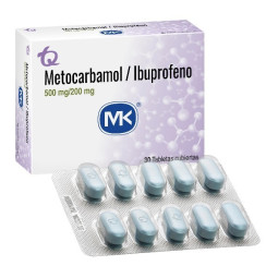 IBUPROFENO METOCARBAMOL 500/200MG 30 TABLETAS RECUBIERTAS MK