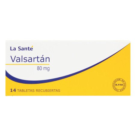 VALSARTAN 80 MG 14 TABLETAS RECUBIERTAS LA SANTE