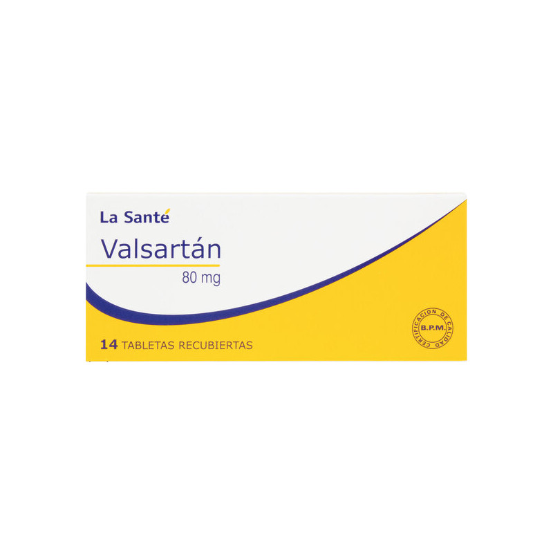 VALSARTAN 80 MG 14 TABLETAS RECUBIERTAS LA SANTE