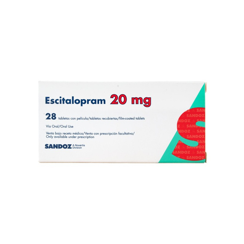 ESCITALOPRAM 20 MG 28 TABLETAS RECUBIERTAS SANDOZ
