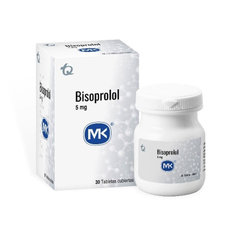 BISOPROLOL 5 MG 30 TABLETAS RECUBIERTAS MK