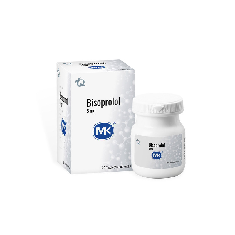 BISOPROLOL 5 MG 30 TABLETAS RECUBIERTAS MK