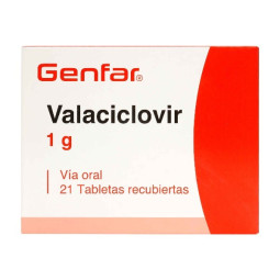 VALACICLOVIR 1 G 21 TABLETAS RECUBIERTAS GENFAR